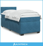 Box spring krevet s madracem plavi 90x200 cm baršunasti - NOVO