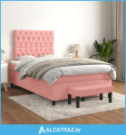 Box spring krevet s madracem ružičasti 120 x 200 cm baršunasti - NOVO