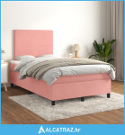 Box spring krevet s madracem ružičasti 120 x 200 cm baršunasti - NOVO