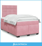 Box spring krevet s madracem ružičasti 120 x 200 cm baršunasti - NOVO