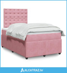 Box spring krevet s madracem ružičasti 120 x 200 cm baršunasti - NOVO