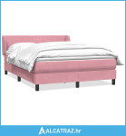 Box Spring krevet s madracem ružičasti 160x220 cm baršun - NOVO