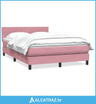 Box Spring krevet s madracem ružičasti 160x220 cm baršun - NOVO