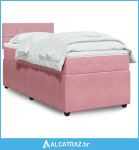 Box spring krevet s madracem ružičasti 80 x 200 cm baršunasti - NOVO