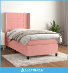 Box spring krevet s madracem ružičasti 80 x 200 cm baršunasti - NOVO