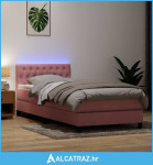 Box spring krevet s madracem ružičasti 80 x 220 cm baršunasti - NOVO