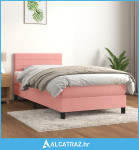 Box spring krevet s madracem ružičasti 90x190 cm baršunasti - NOVO