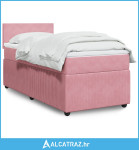 Box spring krevet s madracem ružičasti 90x190 cm baršunasti - NOVO