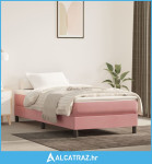 Box spring krevet s madracem ružičasti 90x200 cm baršunasti - NOVO