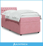 Box spring krevet s madracem ružičasti 90x200 cm baršunasti - NOVO