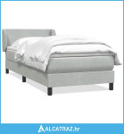 Box Spring krevet s madracem svijetlo sivi 80x210 cm baršun - NOVO