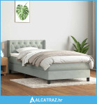 Box Spring krevet s madracem svijetlo sivi 80x210 cm baršun - NOVO