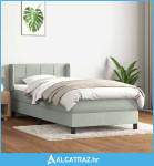 Box Spring krevet s madracem svijetlo sivi 80x220 cm samt - NOVO