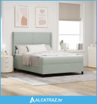 Box Spring Krevet s Madracem Svjetlosiva 140x190 cm Baršun - NOVO