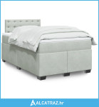 Box spring krevet s madracem svjetlosivi 120x200 cm baršunasti - NOVO