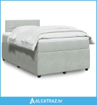 Box spring krevet s madracem svjetlosivi 120x200 cm baršunasti - NOVO