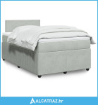 Box spring krevet s madracem svjetlosivi 120x200 cm baršunasti - NOVO