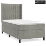 Box spring krevet s madracem svjetlosivi 80 x 200 cm baršunasti - Svje