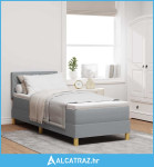 Box Spring krevet s madracem svjetlosivi 80x200 cm Tkanina - NOVO