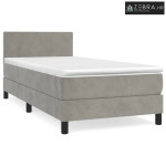 Box spring krevet s madracem svjetlosivi 90x190 cm baršunasti - Svjetl