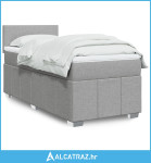 Box spring krevet s madracem svjetlosivi 90x190 cm od tkanine - NOVO