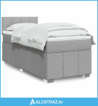 Box spring krevet s madracem svjetlosivi 90x190 cm od tkanine - NOVO