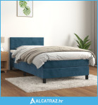 Box spring krevet s madracem tamnoplavi 100x200 cm baršunasti - NOVO