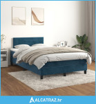 Box spring krevet s madracem tamnoplavi 120 x 200 cm baršunasti - NOVO