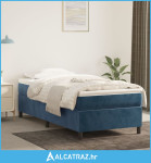 Box spring krevet s madracem tamnoplavi 80 x 200 cm baršunasti - NOVO