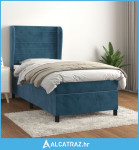 Box spring krevet s madracem tamnoplavi 80 x 200 cm baršunasti - NOVO