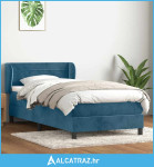 Box spring krevet s madracem tamnoplavi 80x220 cm baršunasti - NOVO