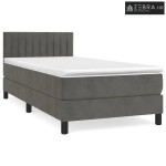 Box spring krevet s madracem tamnosivi 100x200 cm baršunasti - Tamno s