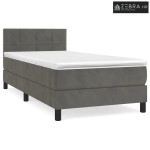 Box spring krevet s madracem tamnosivi 100x200 cm baršunasti - Tamno s