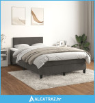 Box spring krevet s madracem tamnosivi 120 x 200 cm baršunasti - NOVO