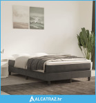 Box spring krevet s madracem tamnosivi 120 x 200 cm baršunasti - NOVO