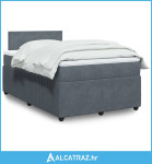 Box spring krevet s madracem tamnosivi 120 x 200 cm baršunasti - NOVO