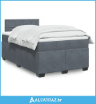 Box spring krevet s madracem tamnosivi 120 x 200 cm baršunasti - NOVO