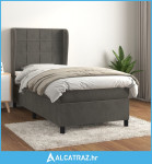 Box spring krevet s madracem tamnosivi 80 x 200 cm baršunasti - NOVO