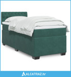 Box spring krevet s madracem tamnozeleni 100x200 cm baršunasti - NOVO
