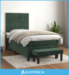 Box spring krevet s madracem tamnozeleni 80 x 200 cm baršunasti - NOVO