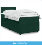 Box spring krevet s madracem tamnozeleni 80 x 200 cm baršunasti - NOVO