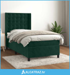 Box spring krevet s madracem tamnozeleni 80 x 200 cm baršunasti - NOVO