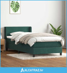 Box Spring krevet s madracem tamnozeleni 80x220 cm baršun - NOVO