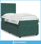 Box spring krevet s madracem tamnozeleni 90x190 cm baršunasti - NOVO