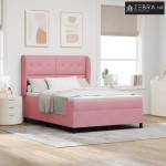 Box spring krevet Ružičasta 190 x 140 cm Poliester