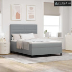 Box spring krevet Svjetlosiva 140 x 190 cm tkanina