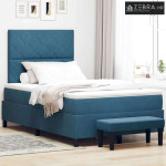 Box spring krevet Tamno plava 120 x 190 cm Baršun