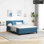 Box spring krevet Tamno plava 200 x 160 cm Poliester