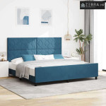 Box spring krevet Tamno plava 200 x 200 cm Baršun