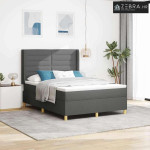 Box spring krevet Tamno siva 160 x 200 cm tkanina